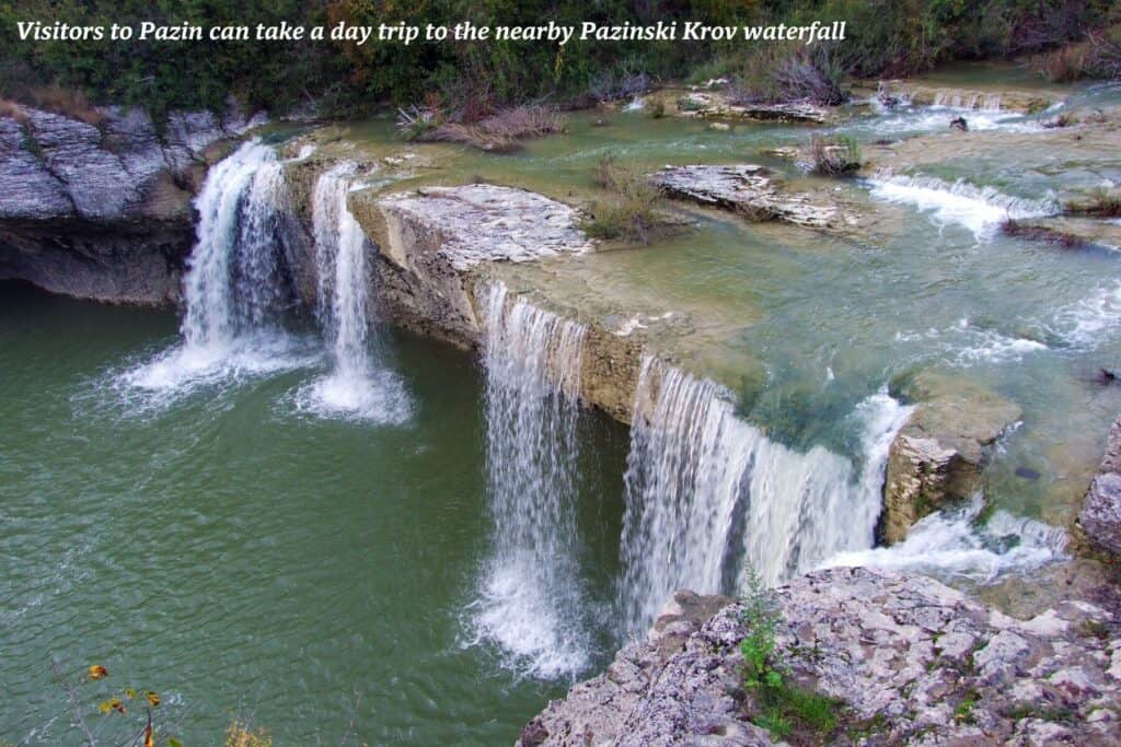 Pazinski Krov waterfall near Pazin in Croatia - Istria's hilltop towns