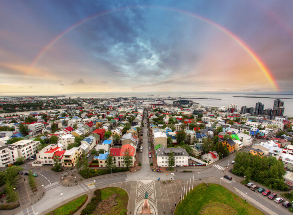 Rainbow over reykjavik, Iceland ring road itinerary 