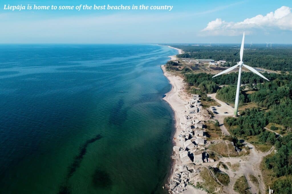 Wind turbine on the coast of Liepāja, Latvia 