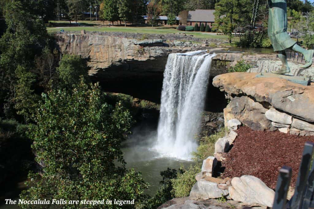 Noccalula Falls pictured from above - natural wonders in Alabama 