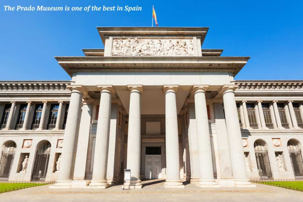 Exterior of the Prado Museum on a sunny day in Madrid, Spain - reasons to visit Madrid 