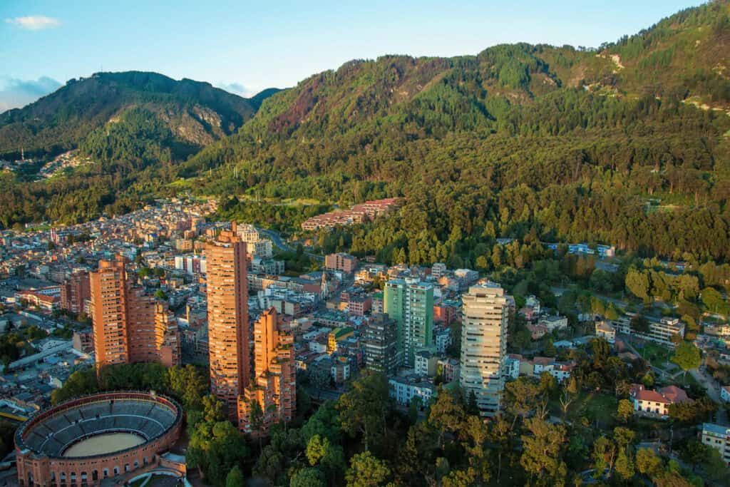 Aerial view of Bogotá in Colombia - best places to travel in 2025