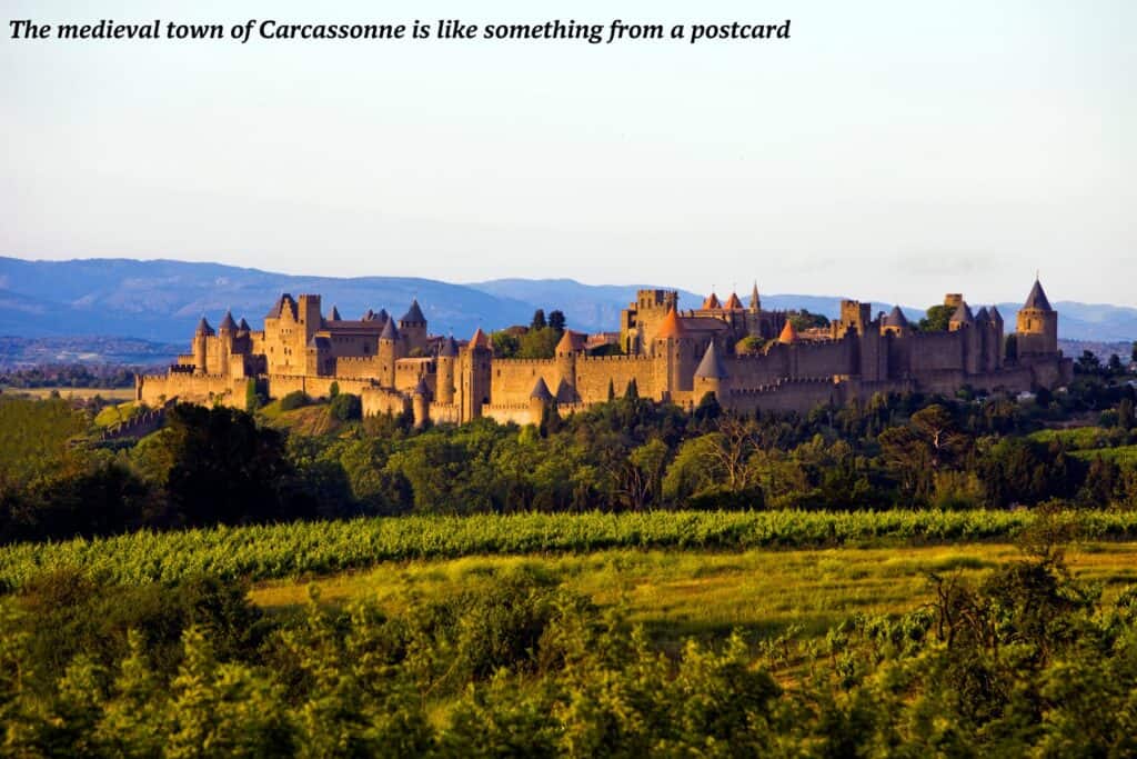 Hillside town of Carcassone in Languedoc in France - best places to travel in 2025