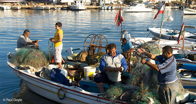 Fishermen in Sidon, Lebanon © Paul Doyle